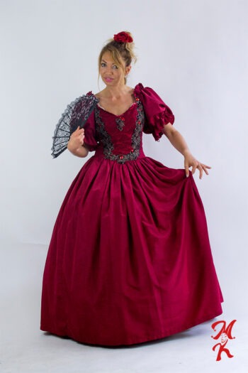 Suknia romantyczna bordowa