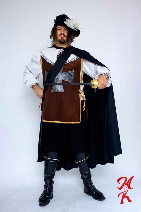 Strój Muszkietera Brązowy D'artagnan - obrazek 2